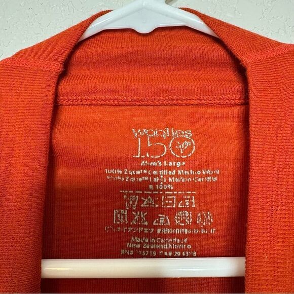 Ibex woolies 150 weight 1/4 zip 100% wool baselayer orange Size Large - Picture 3 of 4